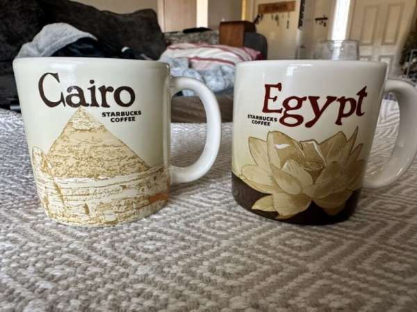 Starbucks Set of Two Demitasse Espresso Mugs/Cups Cairo & Egypt 3oz