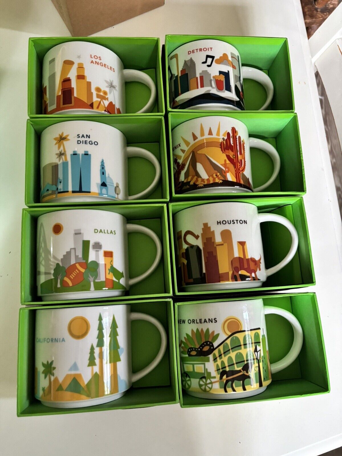 Lot Of 8 NIB Starbucks You Are Here Coffee Mugs Phoenix Houston Los Angeles + - Sold on eBay November 26th, 2024 for $78.00 (3 bids) 