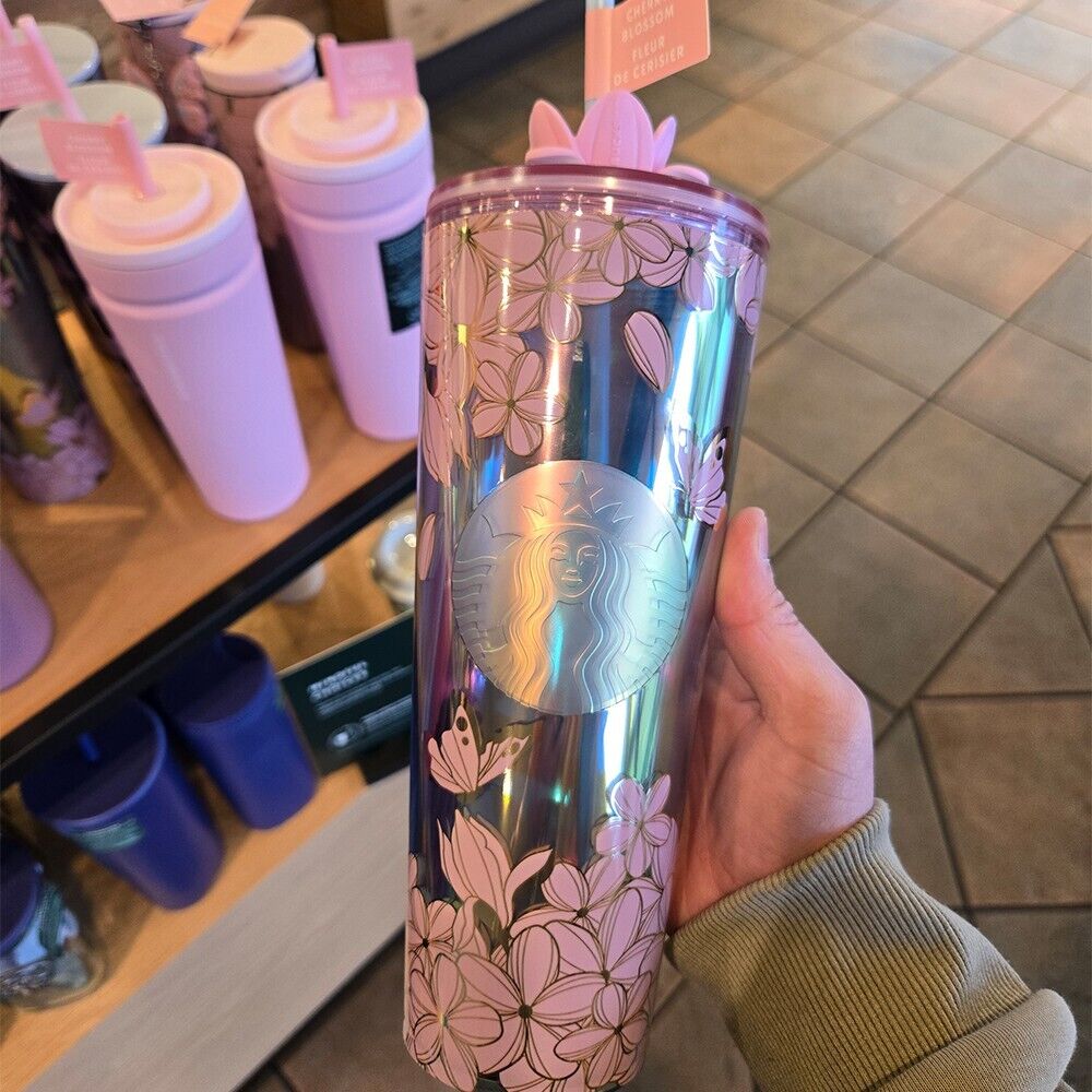 STARBUCKS CHERRY BLOSSOM 2025 PLASTIC TUMBLER 24oz - Sold on eBay March 19th, 2025 for $99.00