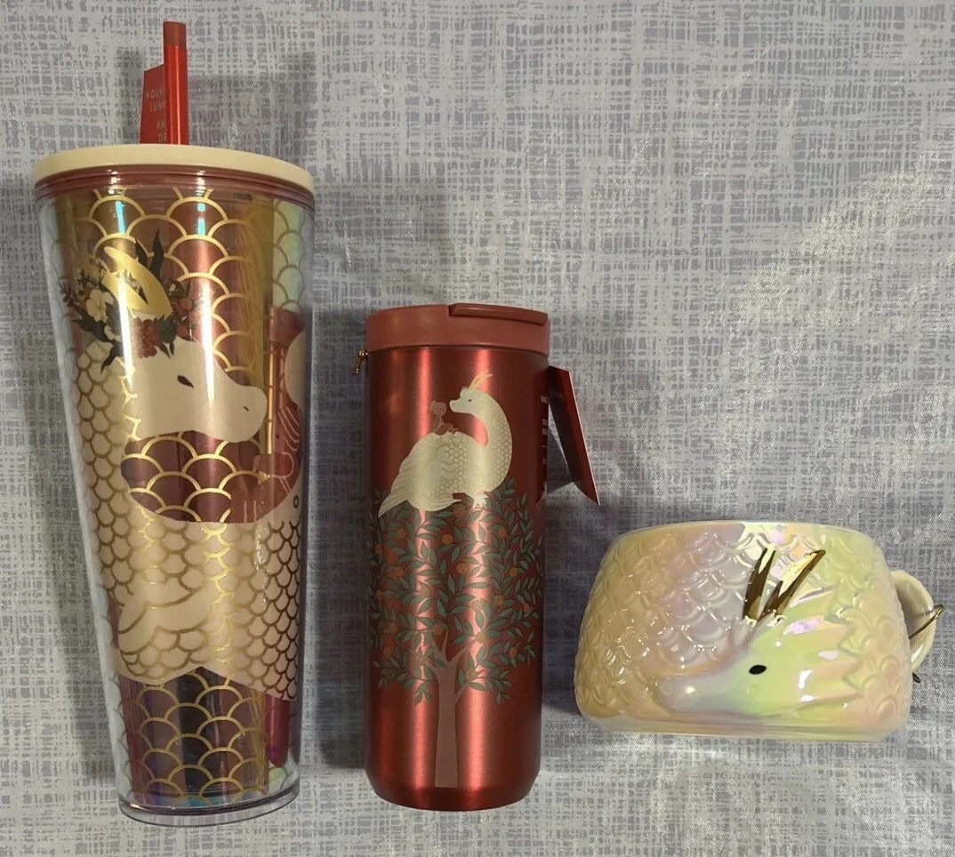NEW 2024 Starbucks Year of the Dragon Starbucks Cup, Tumbler & Mug LOT 3 VHTF - Sold on eBay May 3rd, 2025 for $145.99