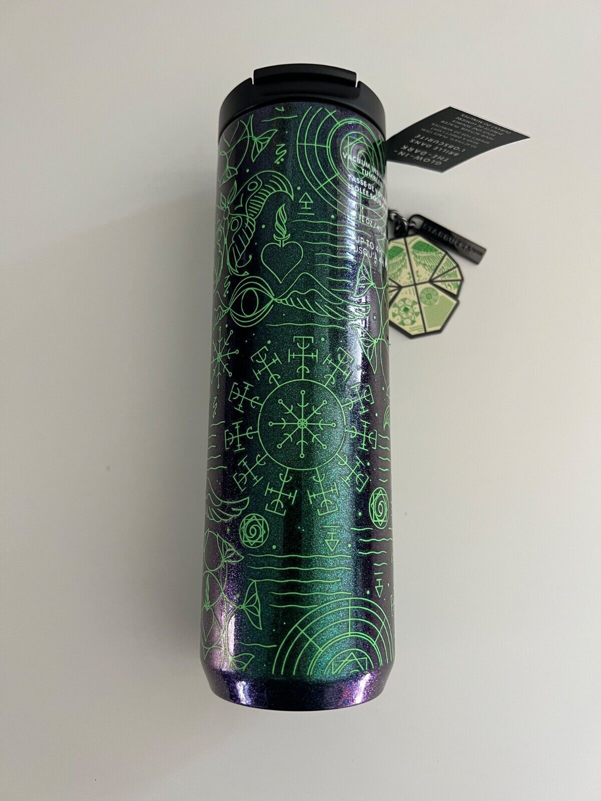 Starbucks Wicked Elphaba Glow In The Dark Tumbler 16 Oz W/ Lid & Charm - Sold on eBay December 18th, 2024 for $75.00