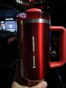 Starbucks + Stanley Holiday 2023 Collab (40 oz) Red Tumbler Mug IN HAND NEW - Sold on eBay November 4th, 2023 for $177.50 (11 bids) 