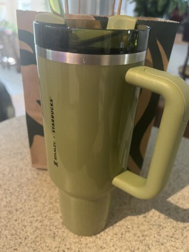 Olive Green Pearl Glittery Stanley Starbucks Cup 2024 Fall 40oz New - Sold on eBay September 1st, 2024 for $84.00 (47 bids) 