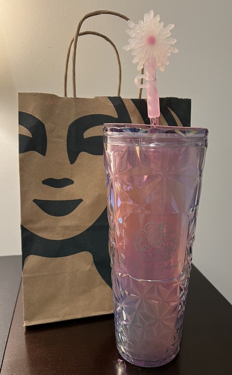Starbucks Wicked Pink Prism Glinda Upland With Wand Straw Topper 24 Oz Tumbler - Sold on eBay December 18th, 2024 for $70.00 (17 bids) 