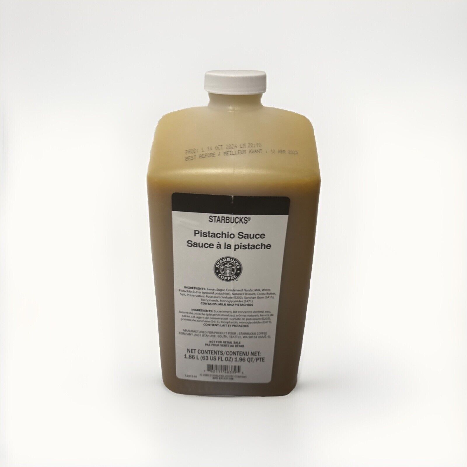 Starbucks Pistachio Sauce with PUMP, FAST SHIPPING - 63 OZ - BB 04/2025 - Sold on eBay January 1st, 2025 for $74.95