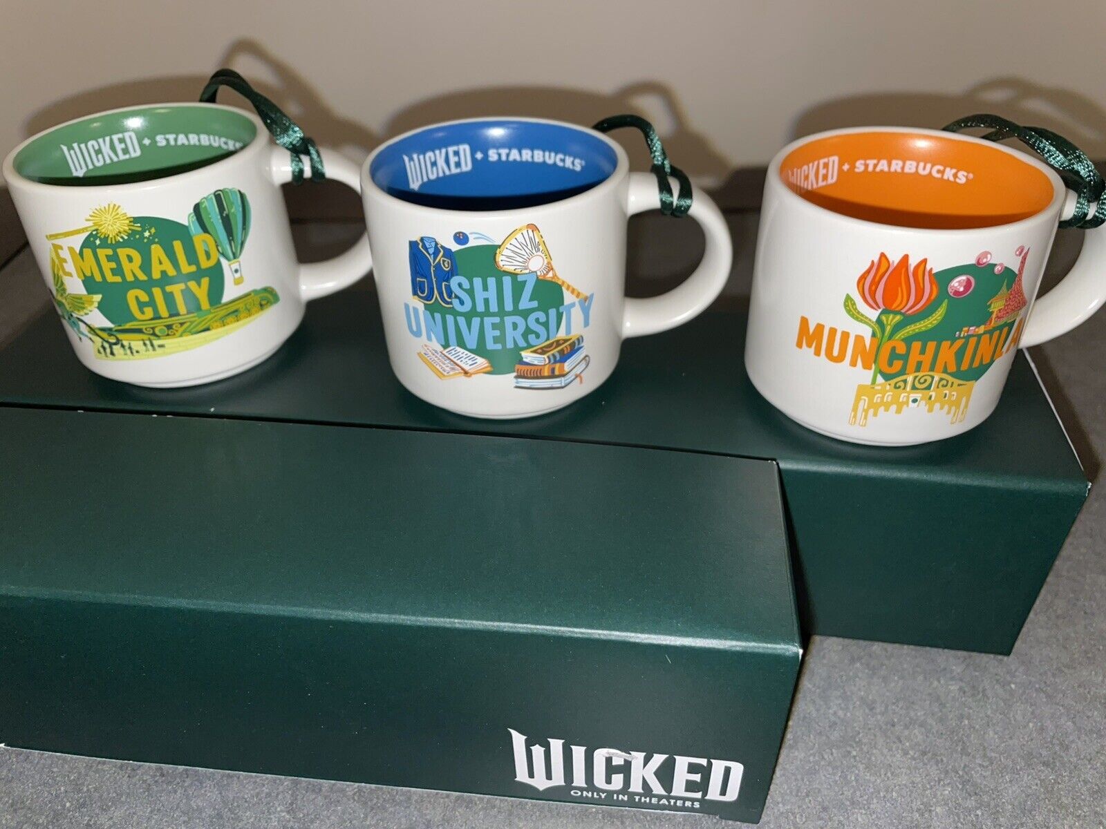 Starbucks Wicked Discovery Series Mini Mug Ornament Set Of 3 - Universal Studios - Sold on eBay December 11th, 2024 for $79.99