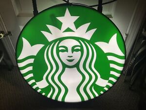 Authentic Double-sided Starbucks Coffee Sign 24” w/ Adjustable Aluminum Bracket - Sold on eBay January 30th, 2024 for $120.00