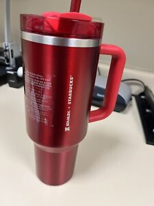 NEW* LIMITED Starbucks + Stanley Holiday 2023 Collaborative 40oz Red Tumbler Mug - Sold on eBay December 30th, 2023 for $177.00 (13 bids) 