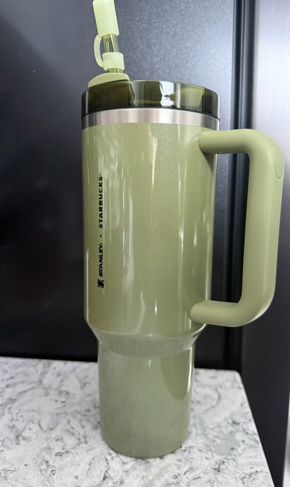 Stanley Starbucks Olive Green Pearl 40oz Tumbler Glitter Fall Release 2024 *New* - Sold on eBay December 2nd, 2024 for $85.00