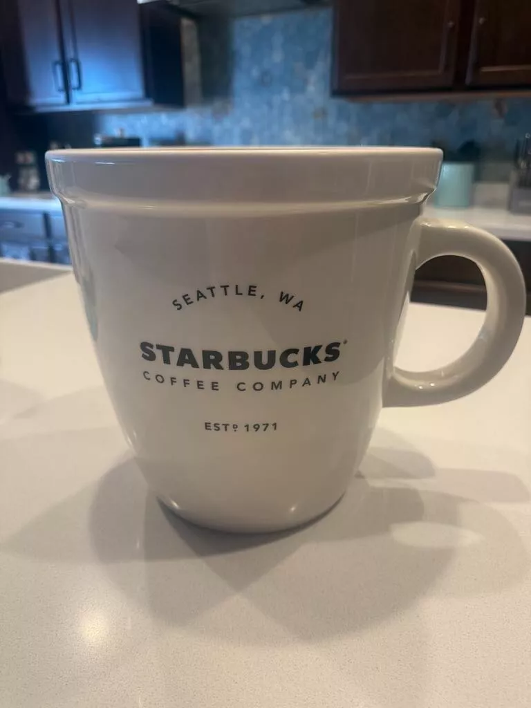 Starbucks Giant Abbey Classic Ceramic Coffee Mug 138 oz (1 Gallon) Limited Ed. - Sold on eBay May 3rd, 2025 for $400.00