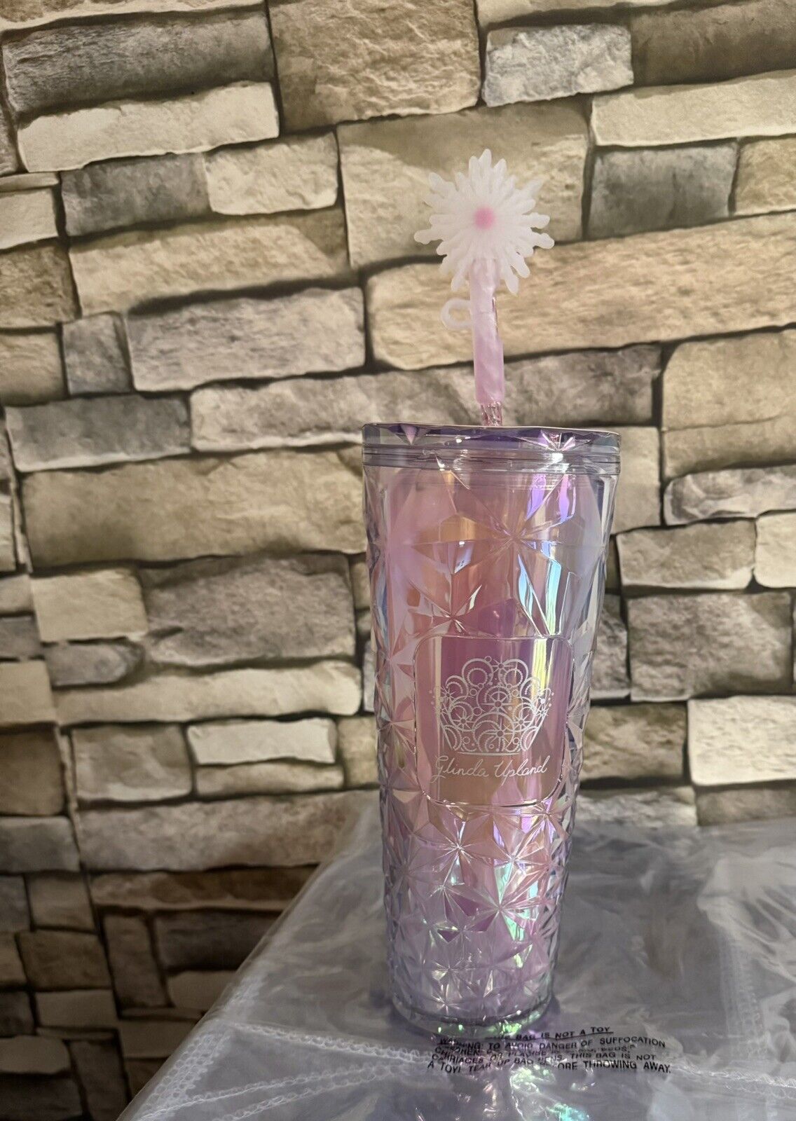 Glinda Starbucks Cup 2024 Wicked Tumbler Pink Crystal With Silicone Straw Topper - Sold on eBay March 17th, 2025 for $81.00 (3 bids) 