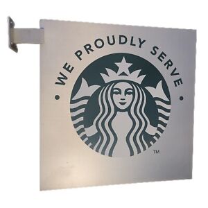 Starbucks Metal Wall Sign We Proudly Serve 18 X 18 Siren Double Sided Wall Mount - Sold on eBay July 18th, 2023 for $175.00