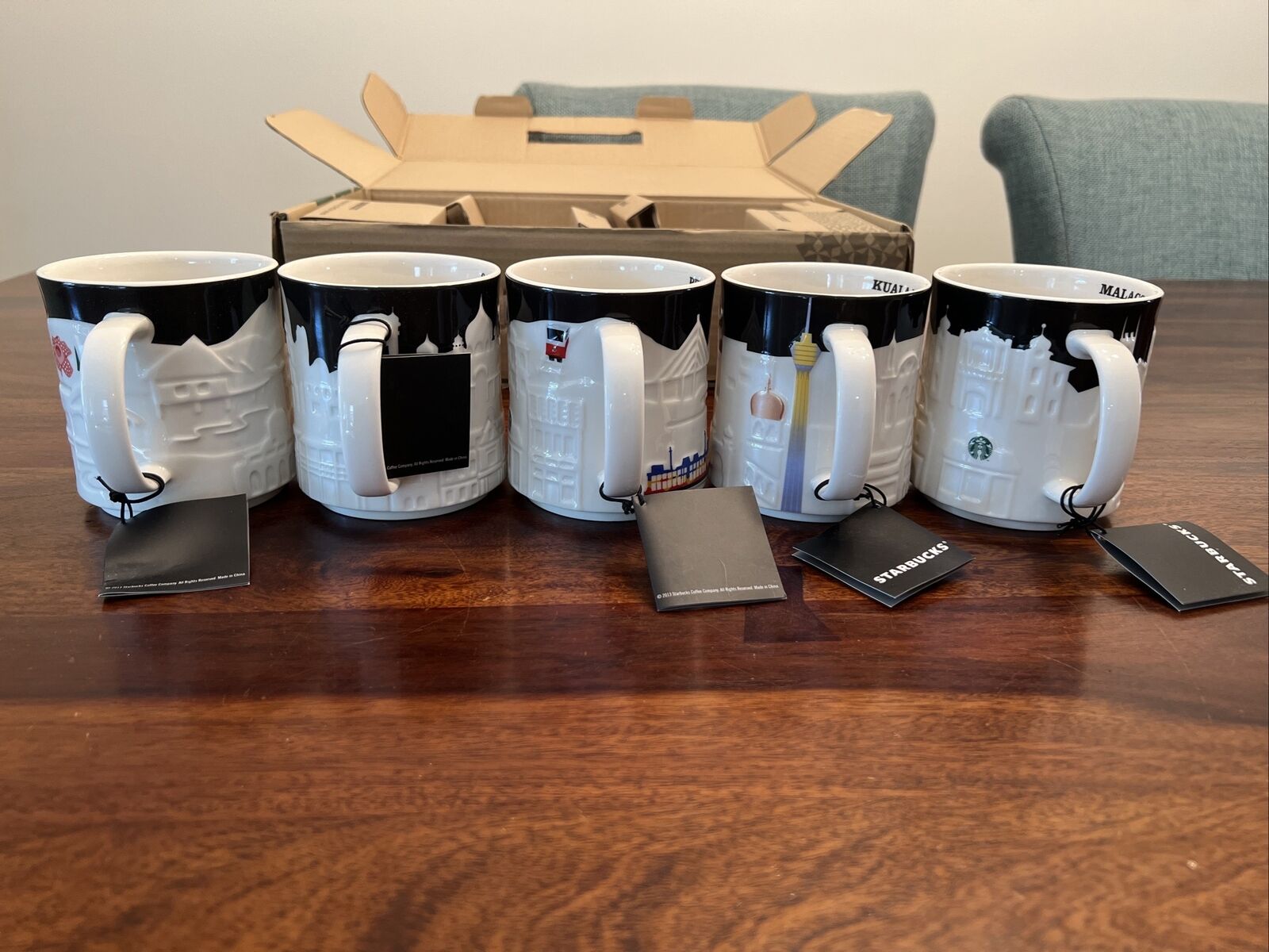 Starbucks Malaysia Set Malacca Kuala Penang Sabah Sarawak Coffee Mugs 2013 NIB - Sold on eBay March 1st, 2025 for $250.00
