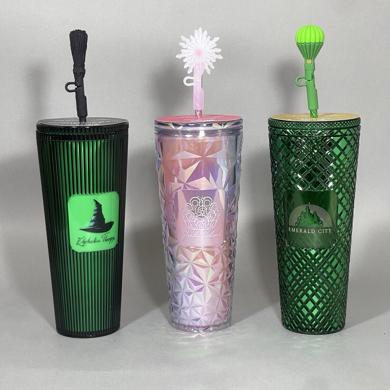 Starbucks Wicked Tumbler 24oz Glinda Elphaba Emerald City Glow In Dark Set Of 3 - Sold on eBay November 27th, 2024 for $210.00