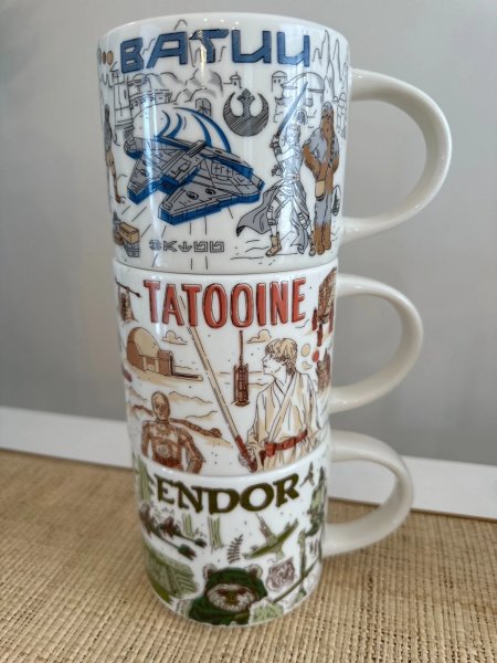 Set of Three Star Wars Disney Been There series mug - Endor, Tatooine, Batuu
