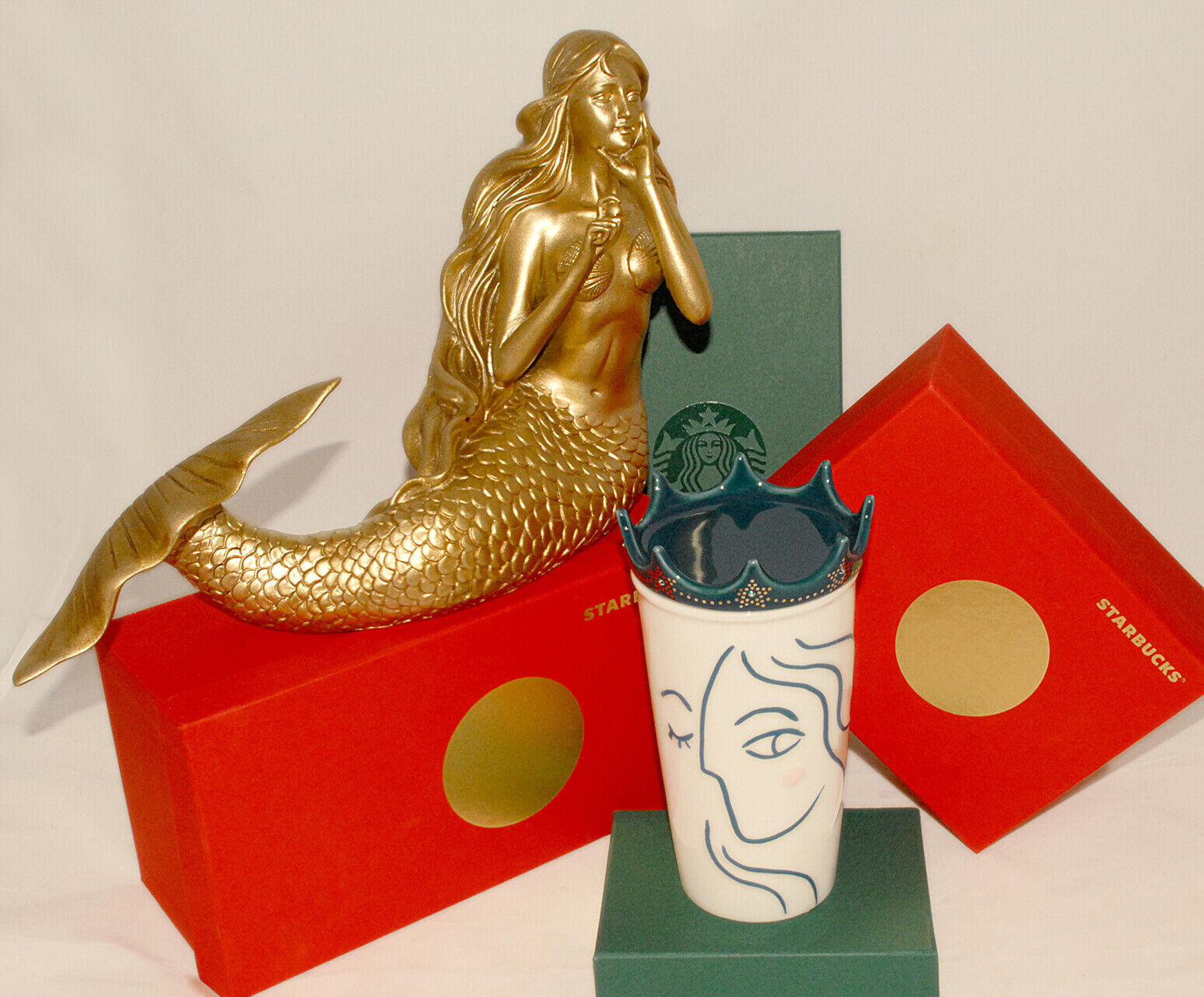 STARBUCKS ~ 2017 Anniversary Mermaid SIREN Swarovski CROWN Ceramic Tumbler *NEW - Sold on eBay December 15th, 2024 for $92.99