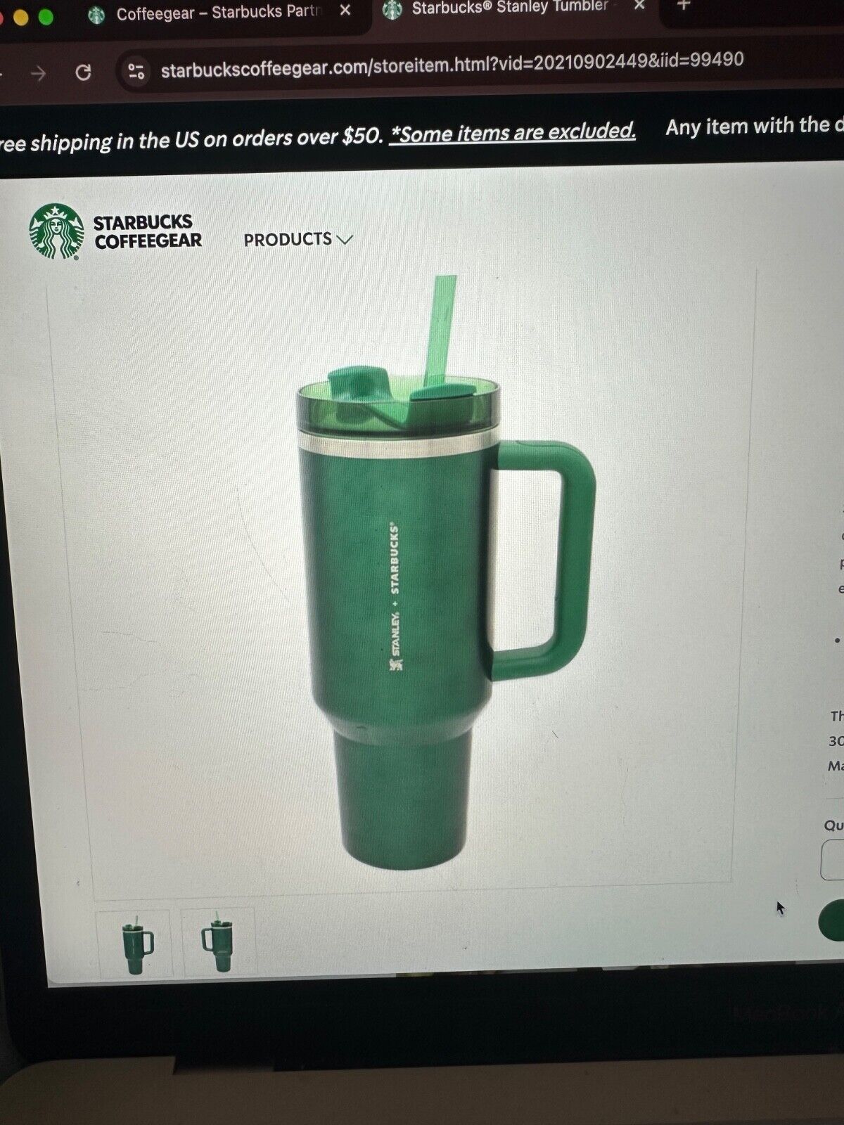 Starbucks Stanley 40oz Partner Special Edition - Sold on eBay February 13th, 2025 for $76.00