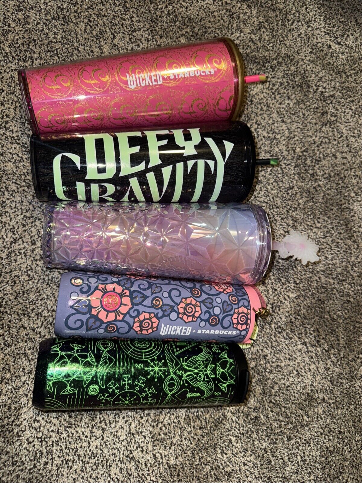 Five Starbucks x Wicked Cups, All Unused, Some NWT, Glinda And Elphaba Themed. - Sold on eBay February 11th, 2025 for $100.00