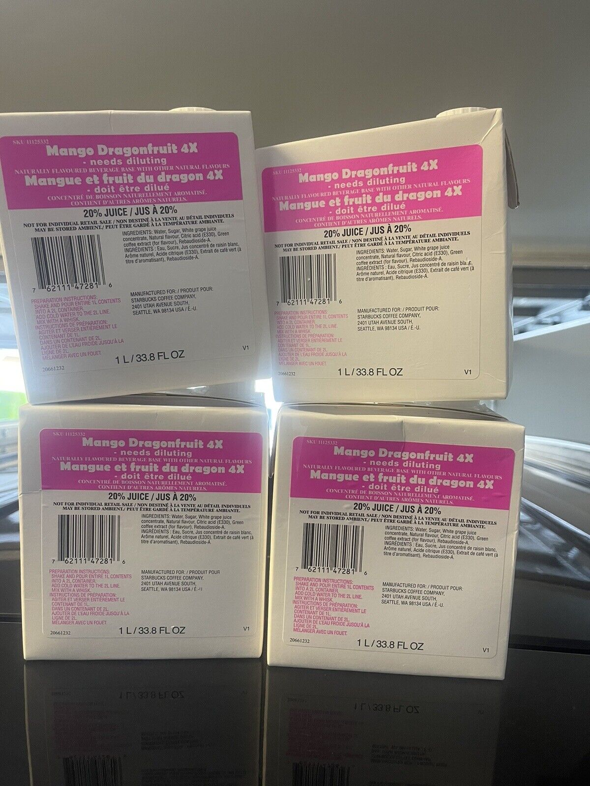Starbucks Mango Dragonfruit Refresher Base 4x Concentrate (4 Boxes) BB 5-25 - Sold on eBay March 30th, 2025 for $96.00
