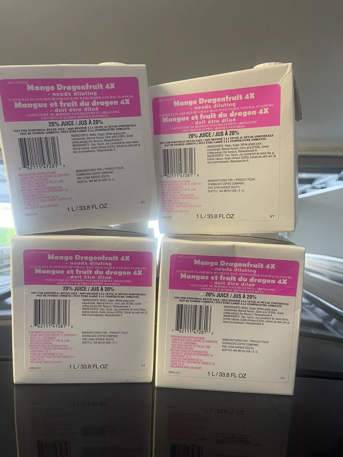 Starbucks Mango Dragonfruit Refresher Base 4x Concentrate (4 Boxes) BB 6-25 - Sold on eBay May 2nd, 2025 for $97.00