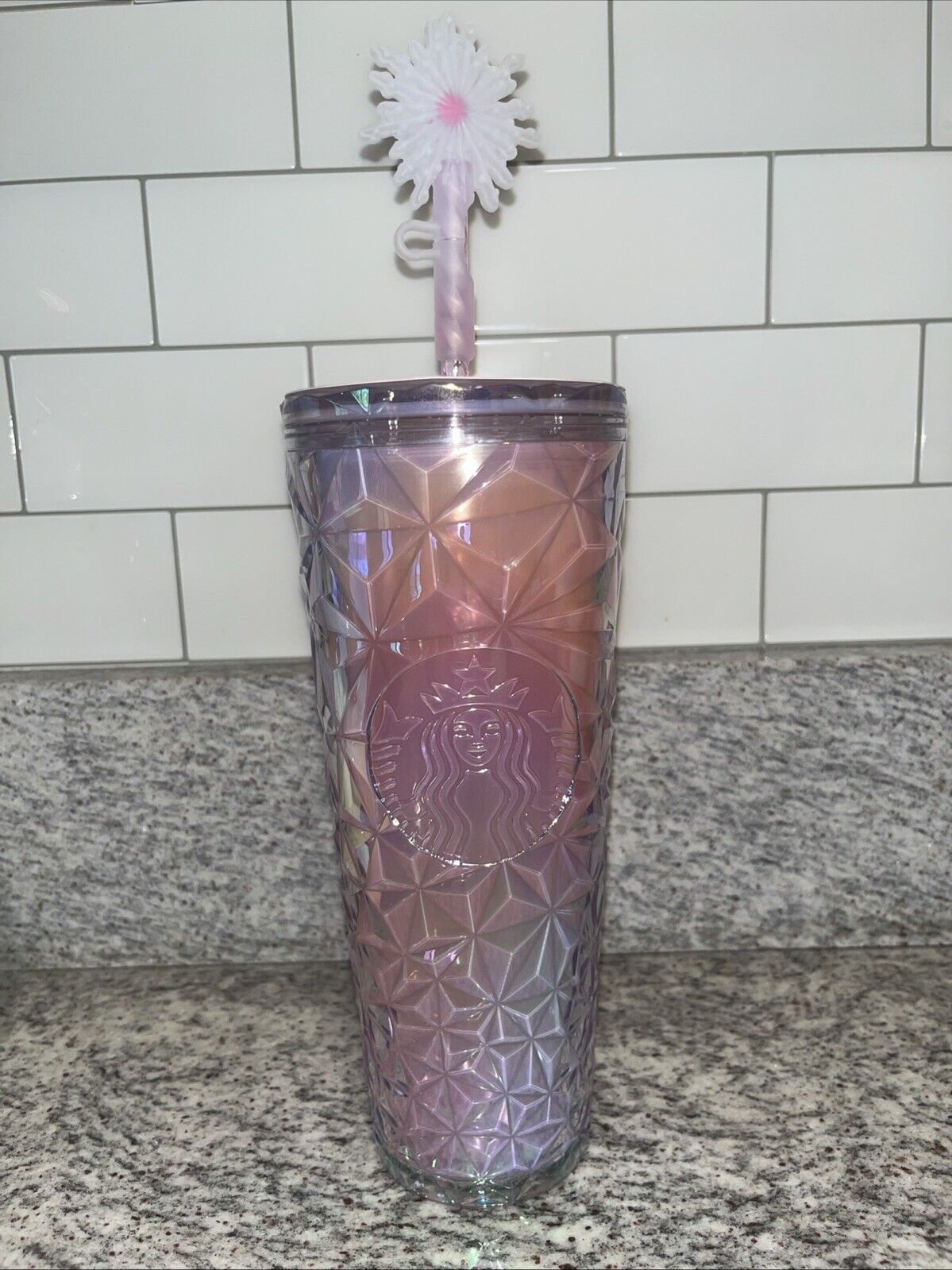 Glinda Starbucks Cup 2024 Wicked Tumbler Pink Crystal With Silicone Straw Topper - Sold on eBay December 14th, 2024 for $89.00 (21 bids) 