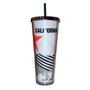 Starbucks Rare HTF 2014 California Bear Tumbler 24oz Pre Owned With Green Straw - Sold on eBay September 21st, 2023 for $150.00
