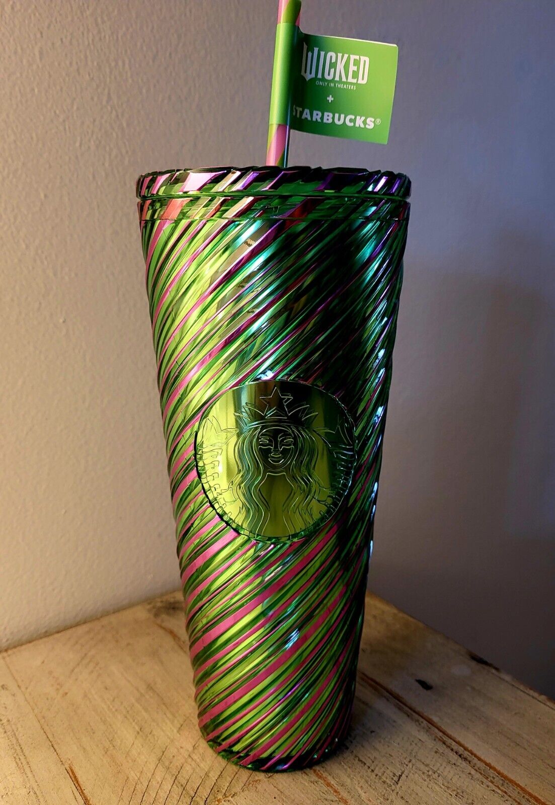 Starbucks @ Target Exclusive Wicked Pink & Green Swirl Cup (24oz) - Sold on eBay December 29th, 2024 for $68.97 (19 bids) 