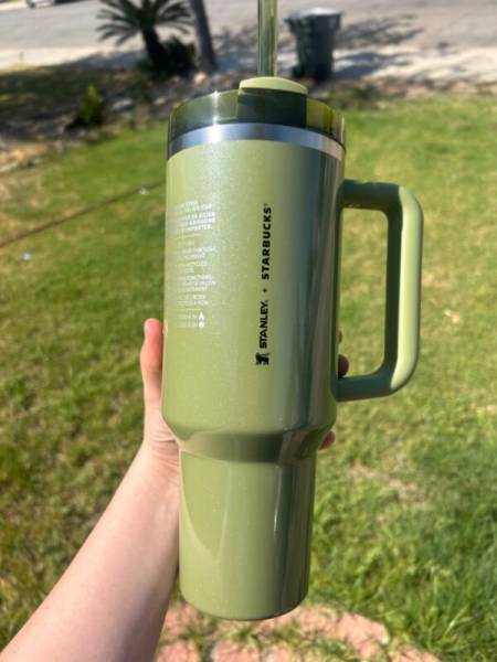Starbucks Olive Green Pearl Stanley 40oz Tumbler Glitter Fall Release 2024 New - Sold on eBay September 10th, 2024 for $89.00 (25 bids) 