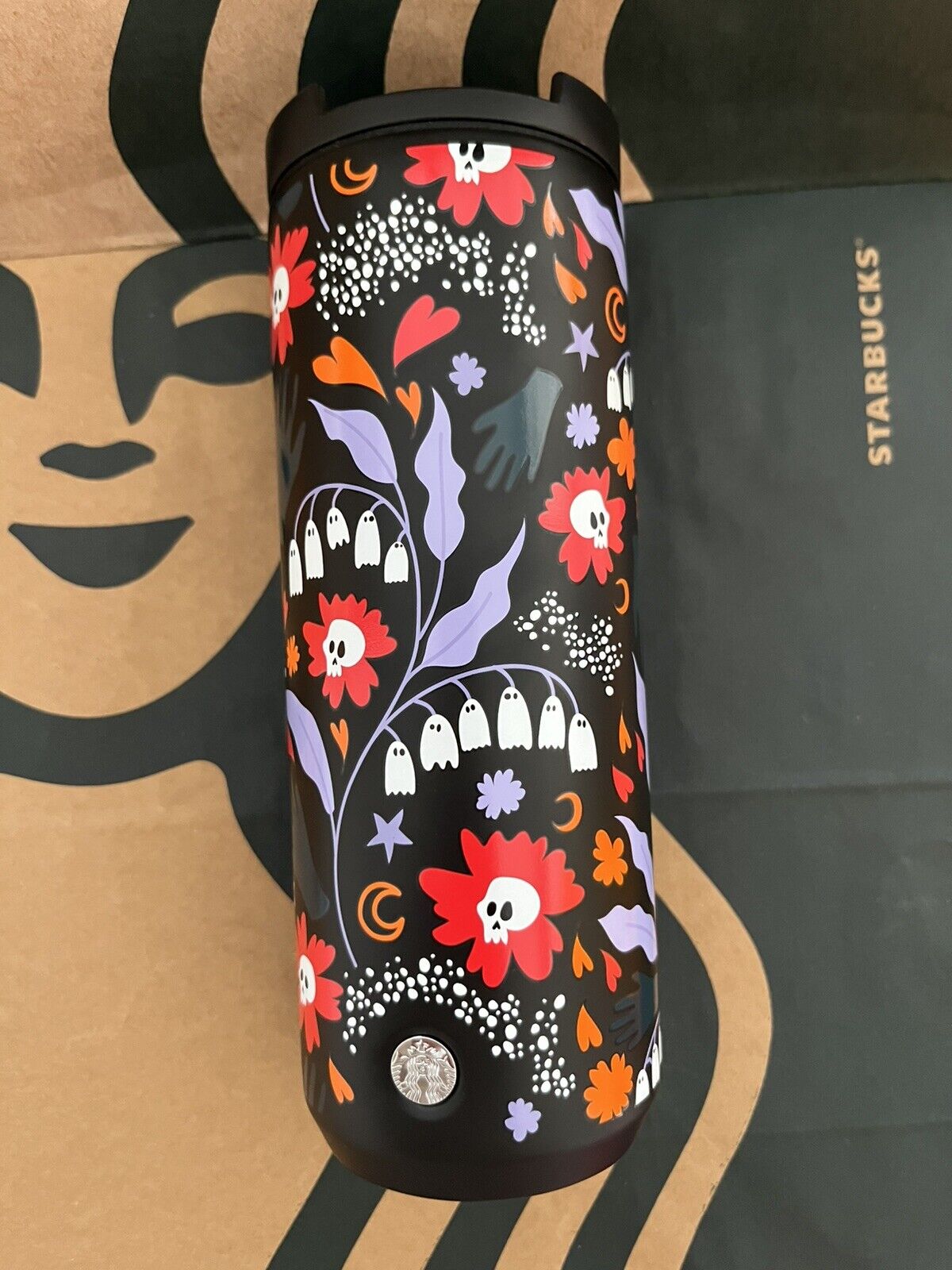 Starbucks Coffee Rare Stainless Steel tumbler 16oz Halloween 2024 Cup Mug Europe - Sold on eBay February 2nd, 2025 for $99.00