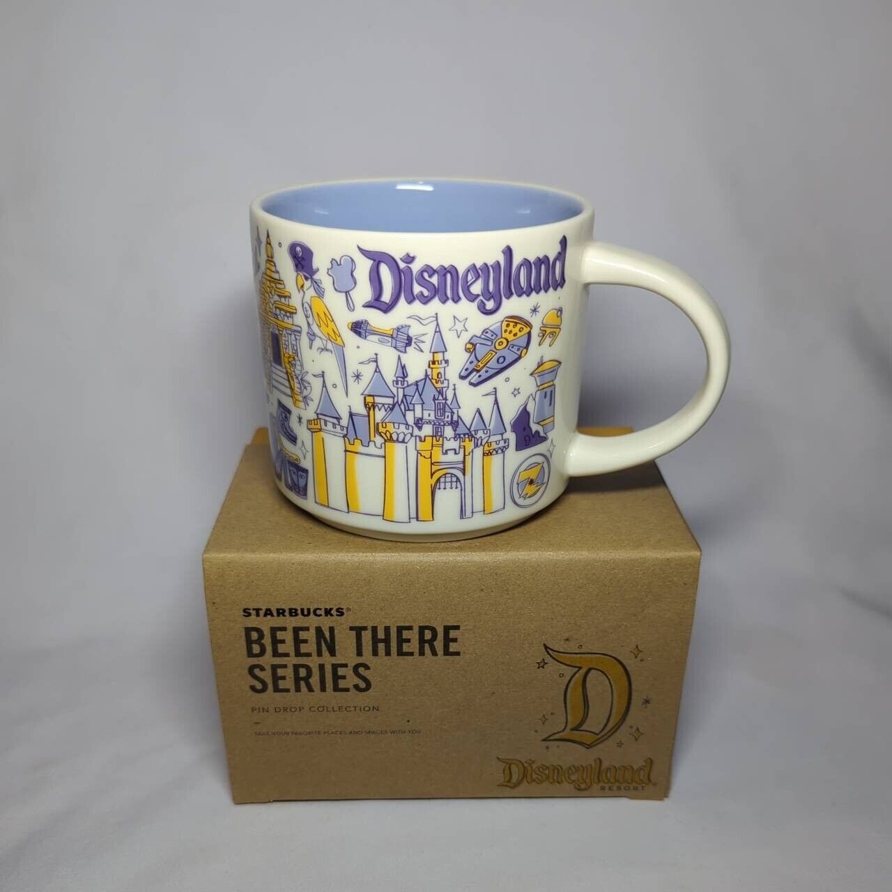 NIB Disneyland Starbucks Mug 2021 Been There Series Pin Drop purple yellow gold - Sold on eBay December 26th, 2024 for $114.99