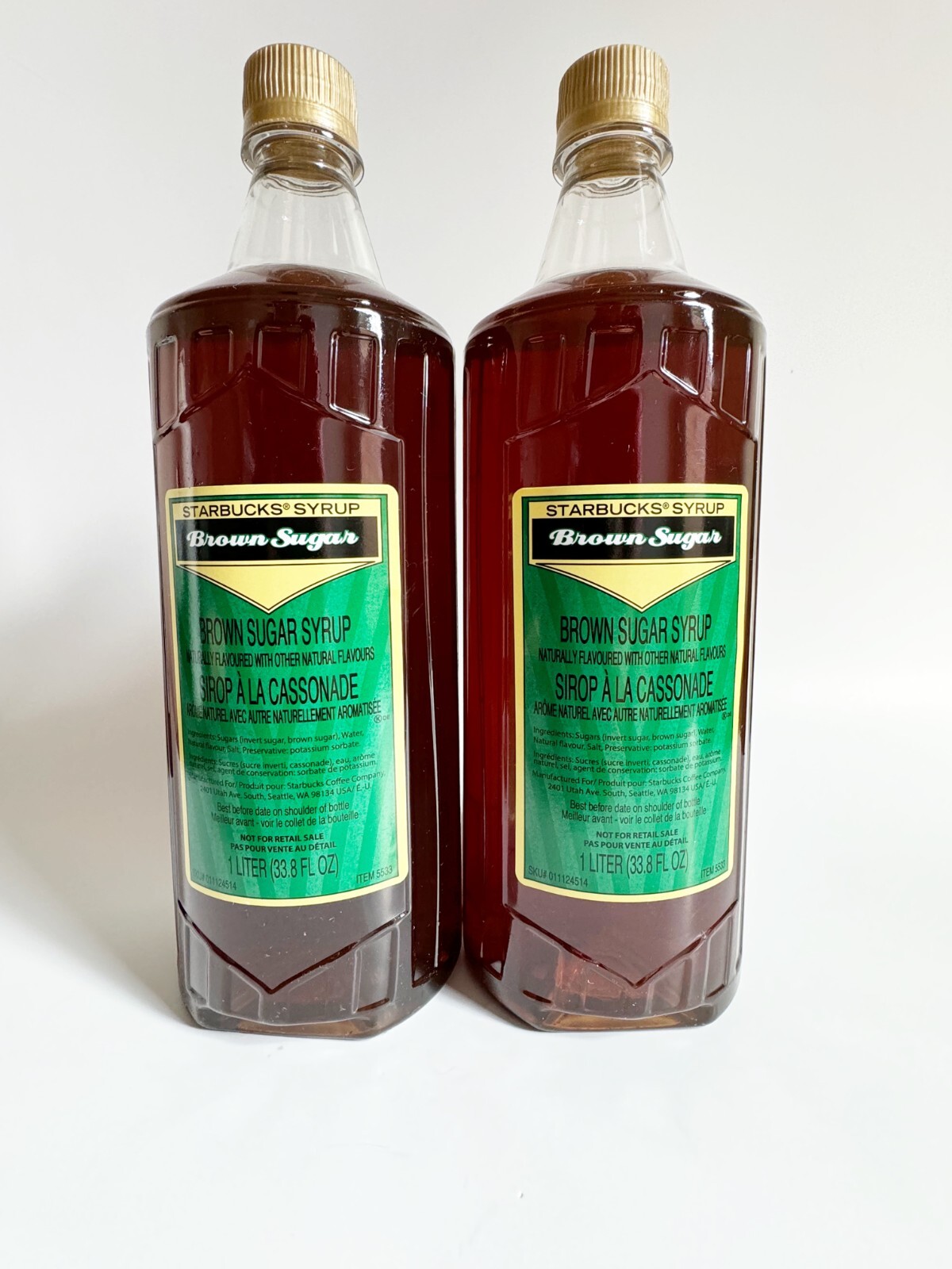 Starbucks Brown Sugar Syrup - 2 Bottles - 1 Liter Bottle - Jan 29, 2025 - Sold on eBay September 22nd, 2024 for $98.99