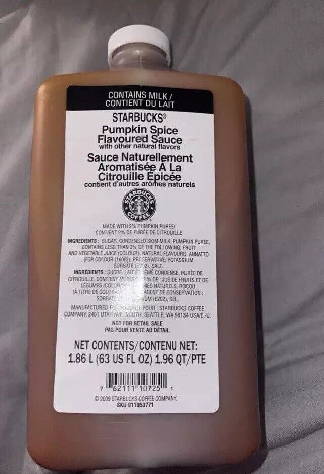 Pack Of 4 Starbucks Pumpkin Spice Sauce BB Jan 2025 No Pump - Sold on eBay October 16th, 2024 for $125.00