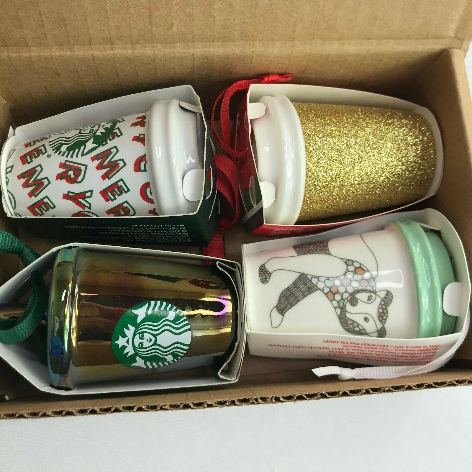Starbucks Collectible Holiday Christmas Ornaments Gift Set Box of 4 New - Sold on eBay January 19th, 2025 for $76.95