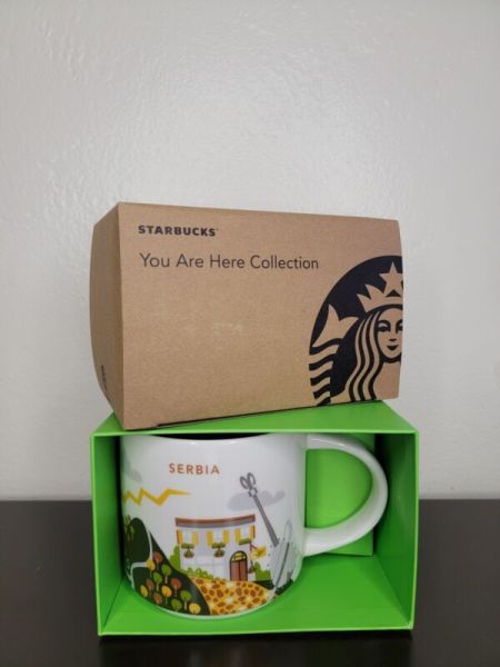 Starbucks You Are Here YAH Serbia 14 fl oz / 414 mL Mug, New with SKU - Sold on eBay August 8th, 2024 for $95.00