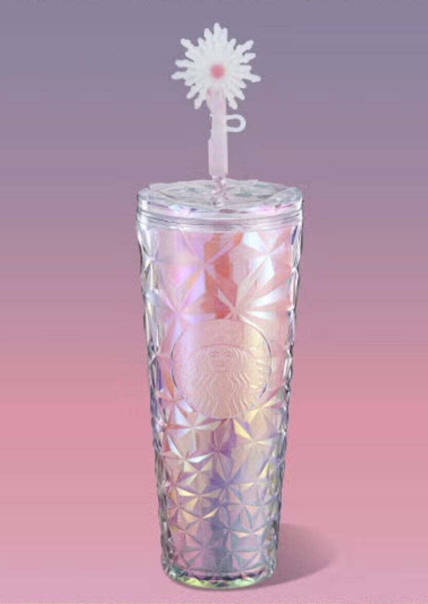 NEW Wicked Starbucks Glinda Pink Prism Straw Topper 24oz Tumbler Cold Cup - Sold on eBay December 31st, 2024 for $124.95
