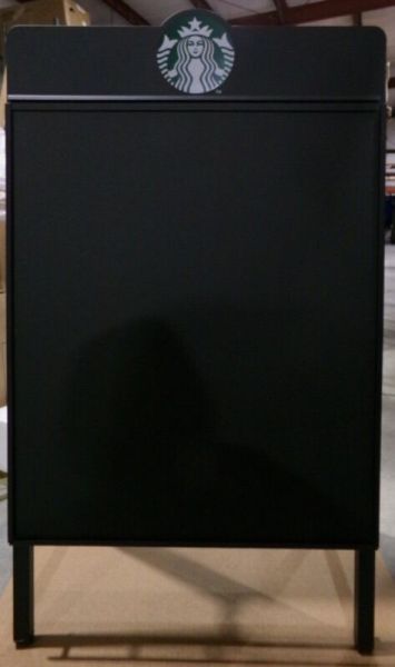 Starbucks Steel A-Frame Sidewalk Sign with Magnetic Channels New In The Box - Sold on eBay October 21st, 2024 for $112.39