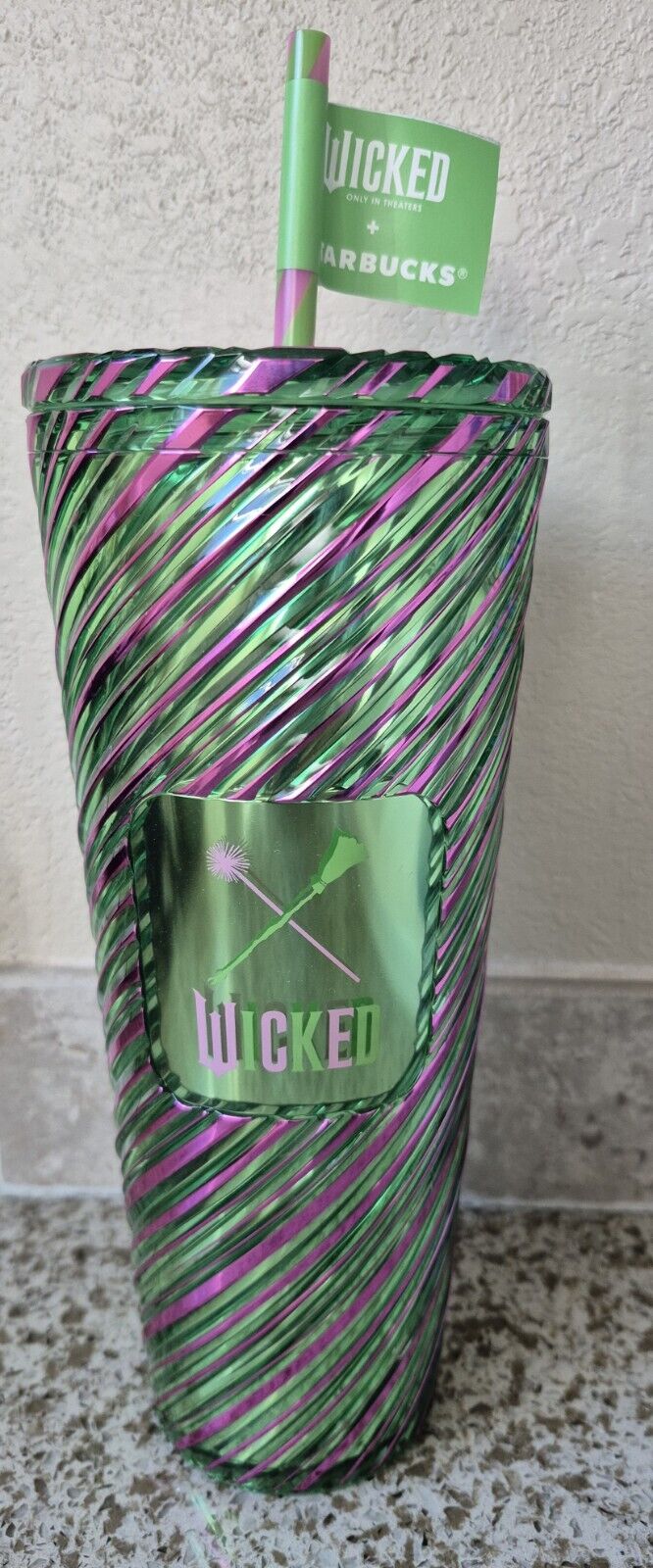 Starbucks Wicked Venti 24oz Cold Cup Pink and Green Swirl Tumbler 2024 Target - Sold on eBay January 13th, 2025 for $65.00
