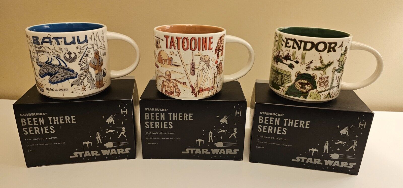 2021 Starbucks Star Wars Mug Set Tatooine Endor Batuu Disney Been There NEW - Sold on eBay March 8th, 2025 for $194.96