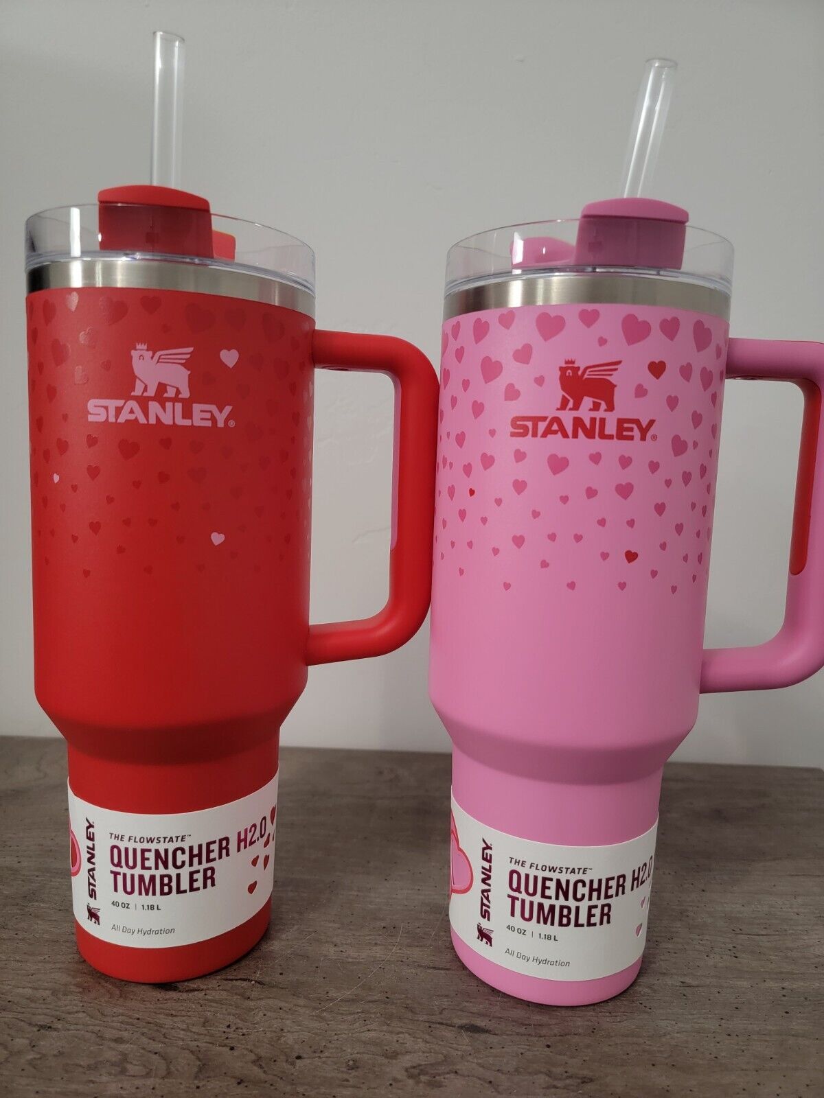 Stanley Valentine's Day Hearts Tumbler 40oz X 2 - Sold on eBay January 15th, 2025 for $170.00