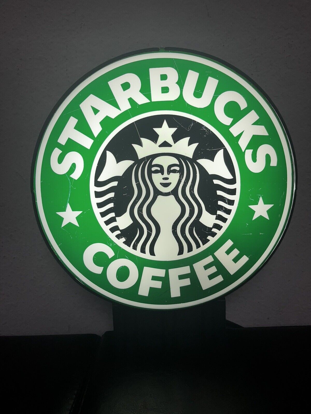1998 Starbucks AUTHENTIC Electric Store Light Logo Display 11.5" dia w/ 24' Cord - Sold on eBay November 29th, 2024 for $175.00