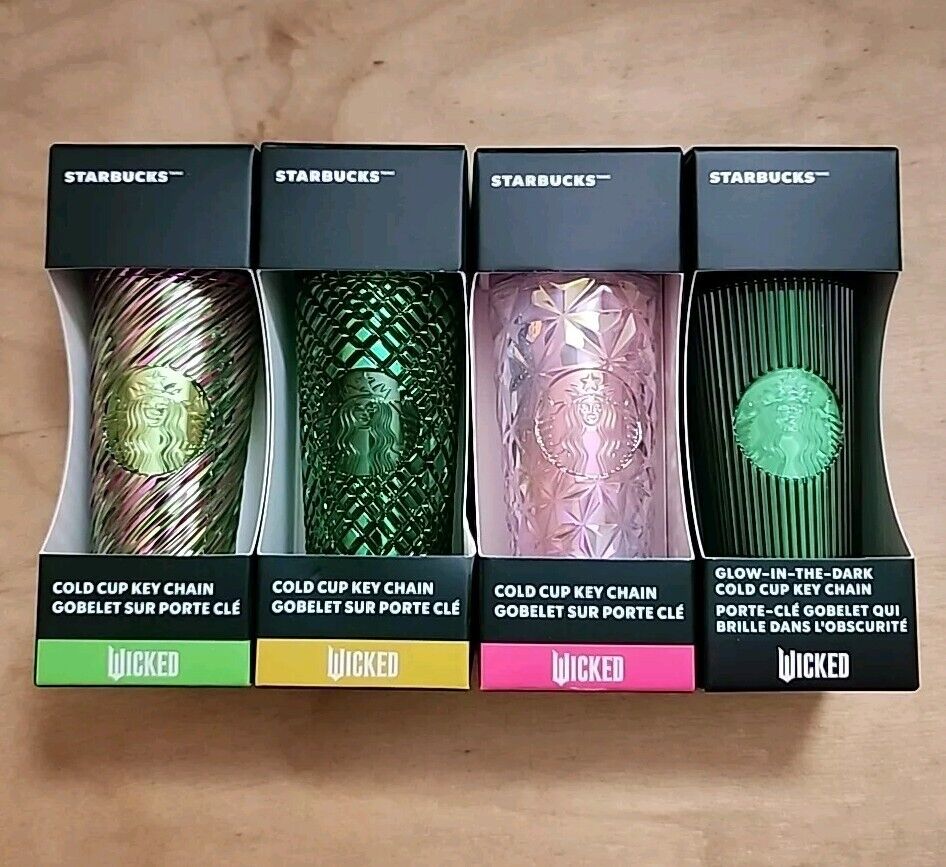 2024 Wicked X Starbucks Elphaba Glinda  Emerald City & Wicked Keychains Set Of 4 - Sold on eBay November 29th, 2024 for $150.00