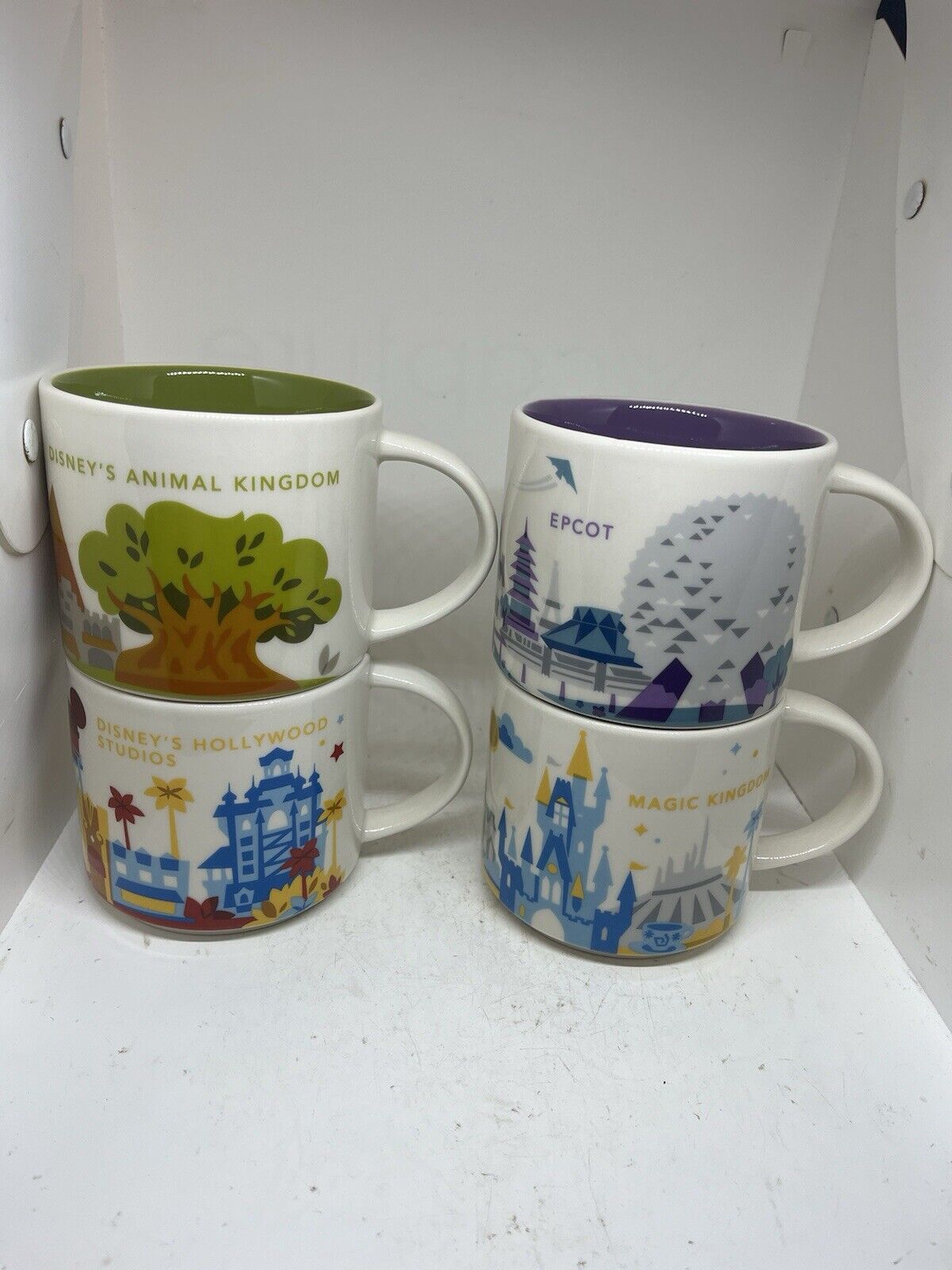 Set Of 4 Starbucks You Are Here Walt Disney World Parks Epcot Magic Kingdom Mugs - Sold on eBay February 15th, 2025 for $84.99