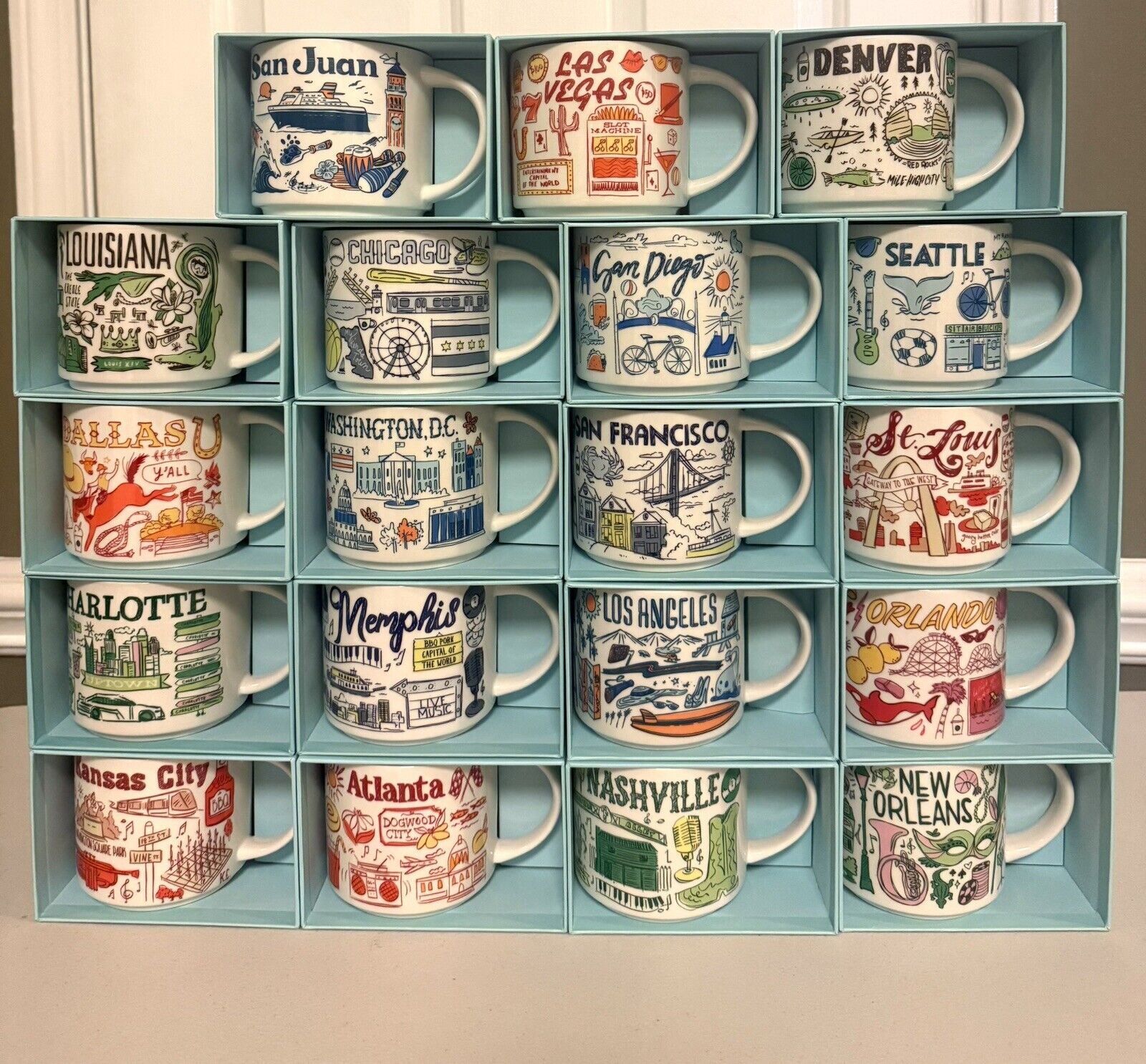 Starbucks Been There Mugs 14 oz 19 Various Cities Collection - Sold on eBay January 1st, 2025 for $400.00