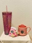 Starbucks Morganite Pink Cold Cup 24 oz Philippines Exclusive & 12 oz Floral Mug