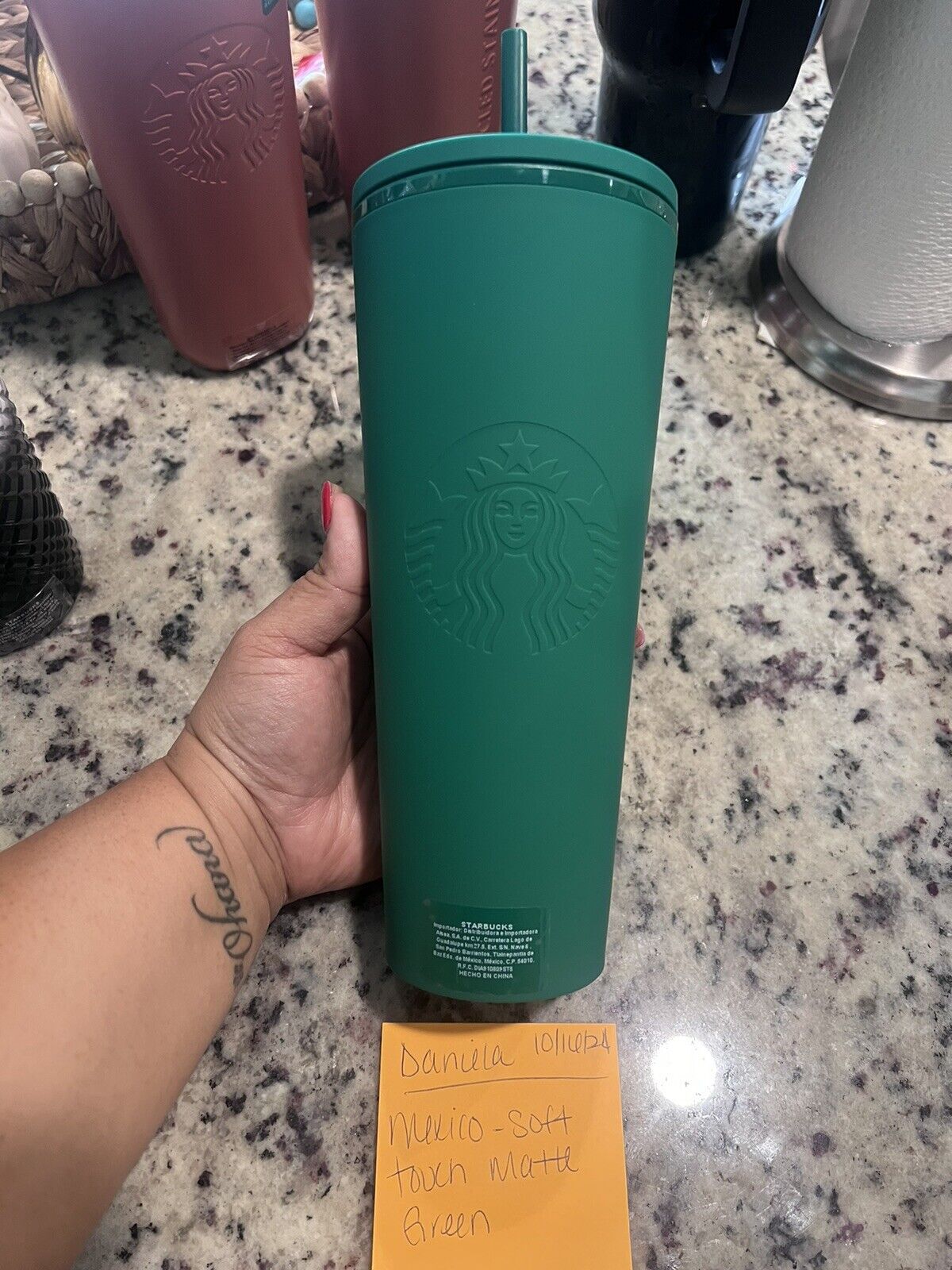 Starbucks México Soft Touch Matte Green 24oz Cup - Sold on eBay January 14th, 2025 for $65.00