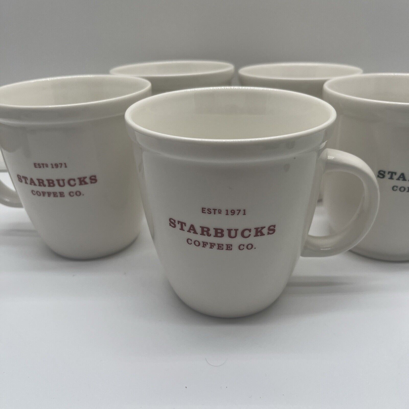 Starbucks Coffee Co. Est 1971 Mug 18 oz Black And Red Logo Letters Cup Set Of 5 - Sold on eBay January 8th, 2025 for $49.99