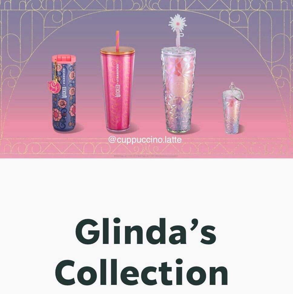 4 NWT Starbucks x Wicked 2024 Glinda’s Pink Tumbler & Keychain Collection - Sold on eBay November 15th, 2024 for $185.00