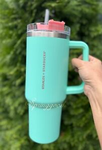 Starbucks Stanley  Stainless Steel Cold Cup Pastel 2 Tone&Turquoise 2023 40 oz. - Sold on eBay January 4th, 2024 for $335.00