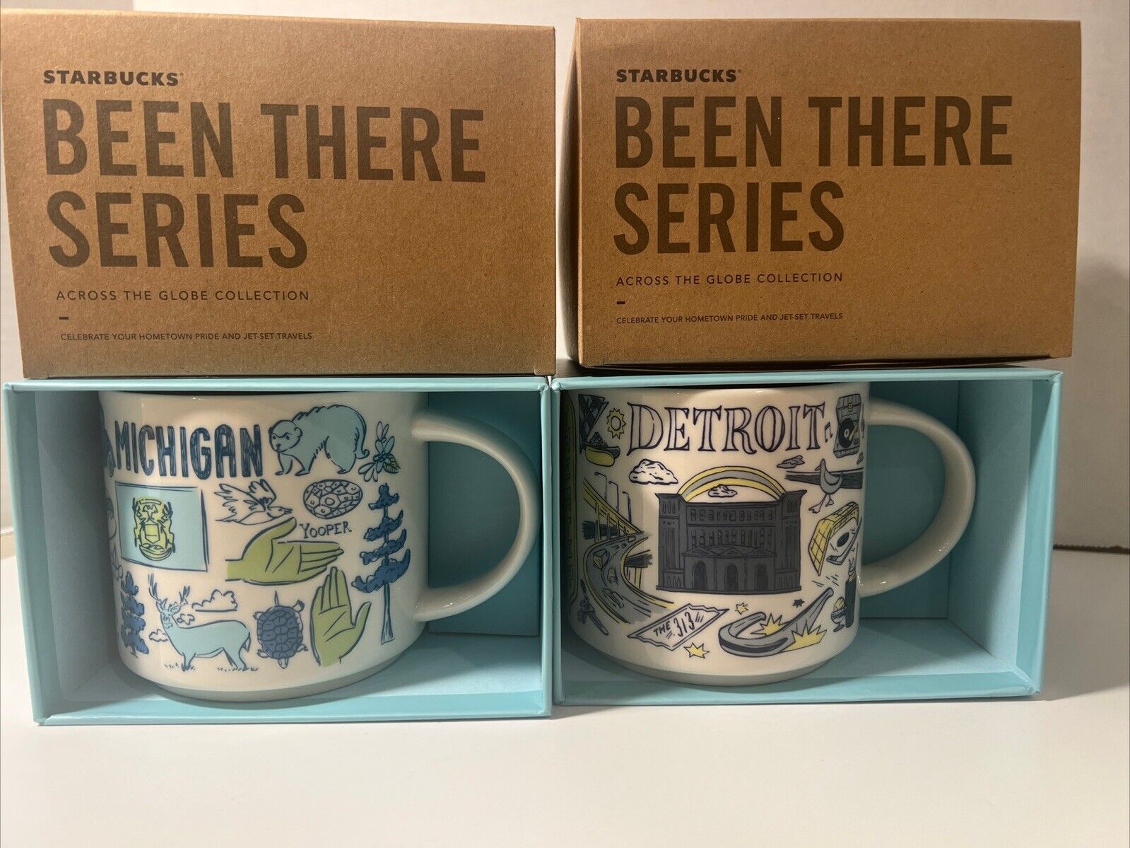 NIB Starbucks Been There MICHIGAN Collection Coffee Mug + DETROIT City Mug 14oz - Sold on eBay January 5th, 2025 for $108.00