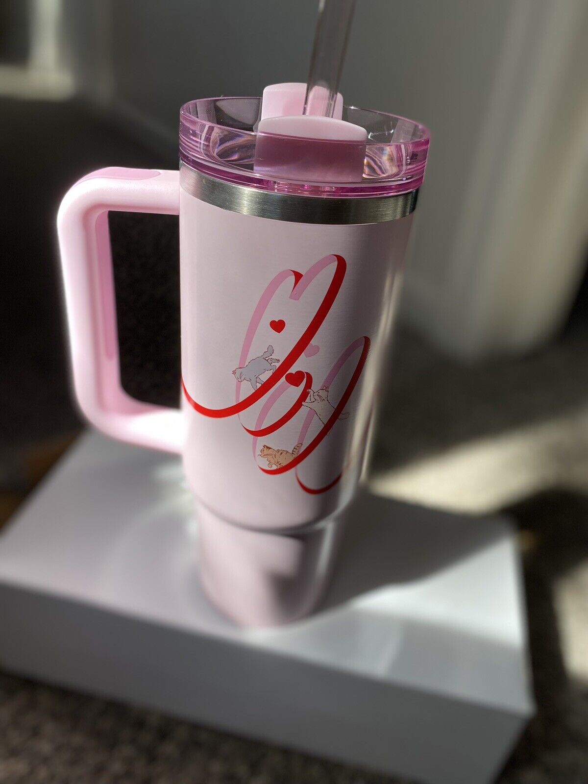 Rare New Starbucks Taiwan 2024 Pink Cat 30oz Stanley Tumbler - Sold on eBay January 19th, 2025 for $86.00